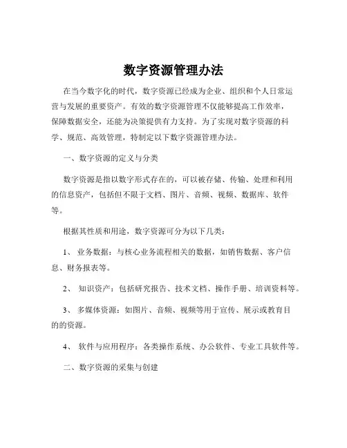 数字资源管理办法