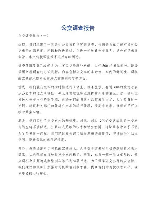 公交调查报告