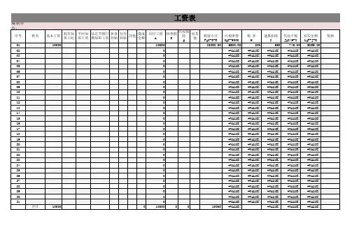 Excel工资模板单位分级扣税自动计算工资表(含扣减社保等