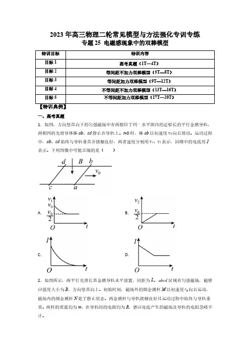 专题25 电磁感现象中的双棒模型(原卷版)