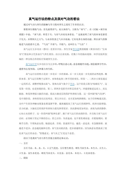 真气运行法的特点