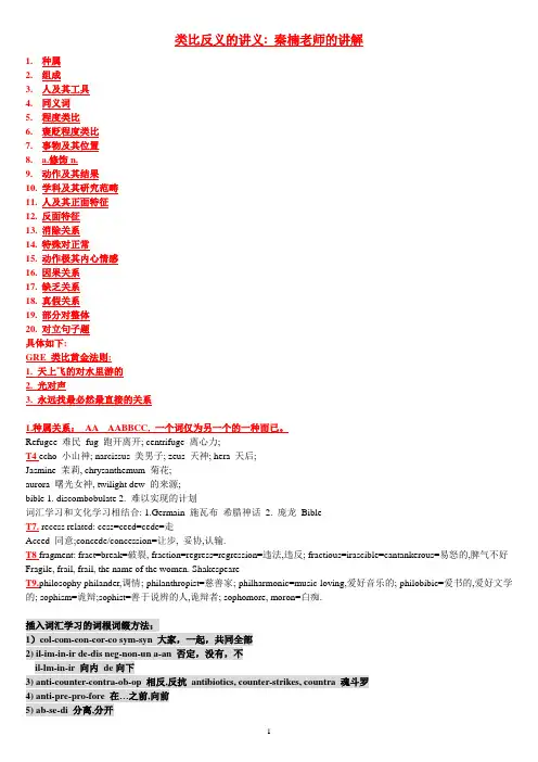 GRE类比反义