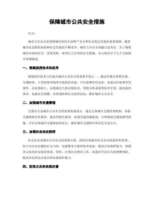 保障城市公共安全措施