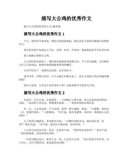 描写大公鸡的优秀作文