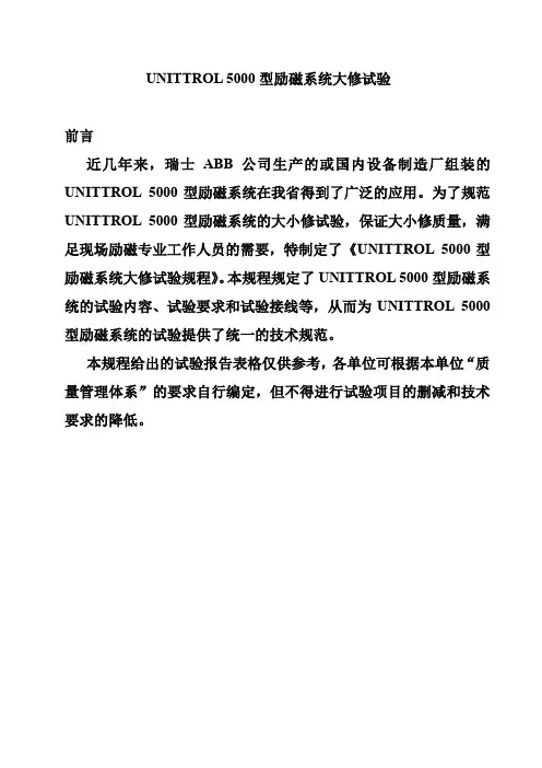 新励磁规程