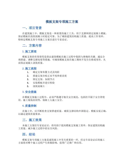 模板支架专项施工方案(用于专家论证)