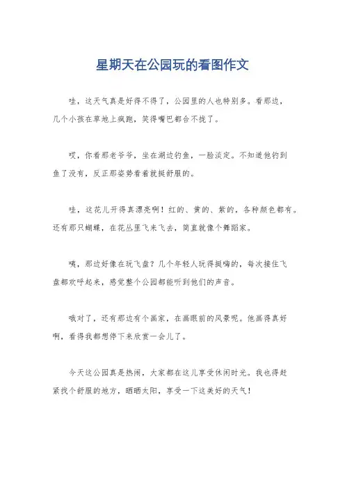 星期天在公园玩的看图作文