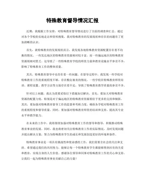 特殊教育督导情况汇报
