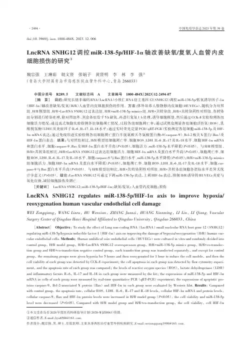 LncRNA_SNHG12调控miR-138-5p