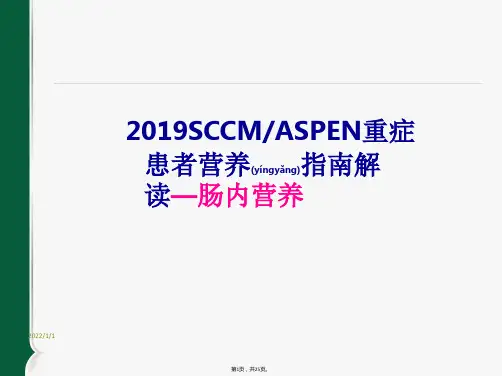 2019重症肠内营养指南解读(共25张)