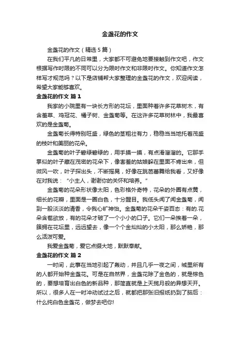 金盏花的作文