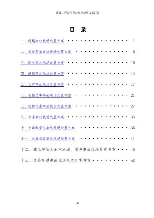 建设工程公司事故现场处置方案汇编