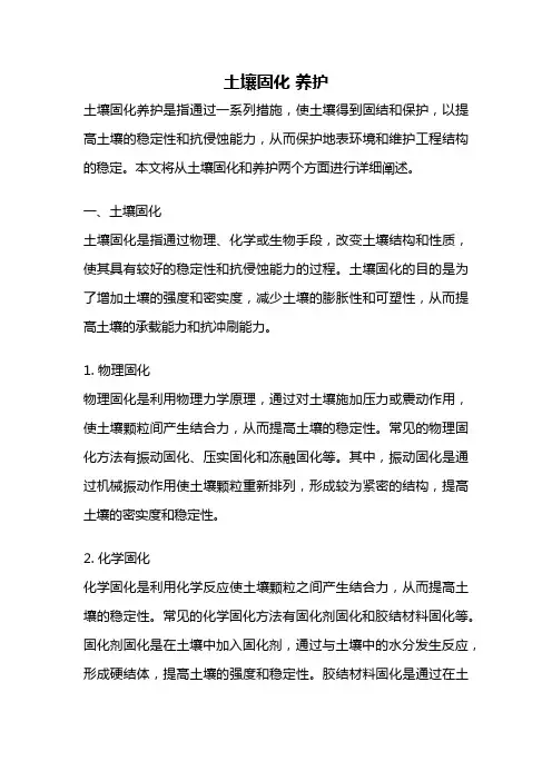 土壤固化 养护