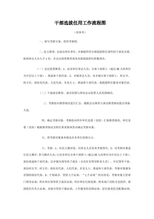 干部选拔任用工作流程图