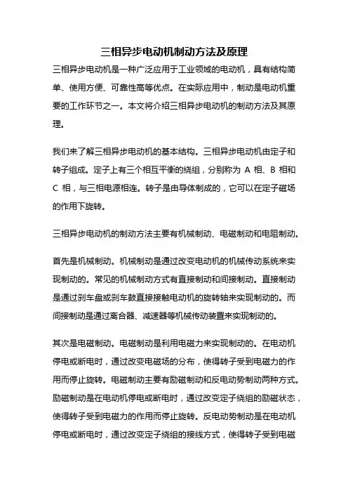 三相异步电动机制动方法及原理