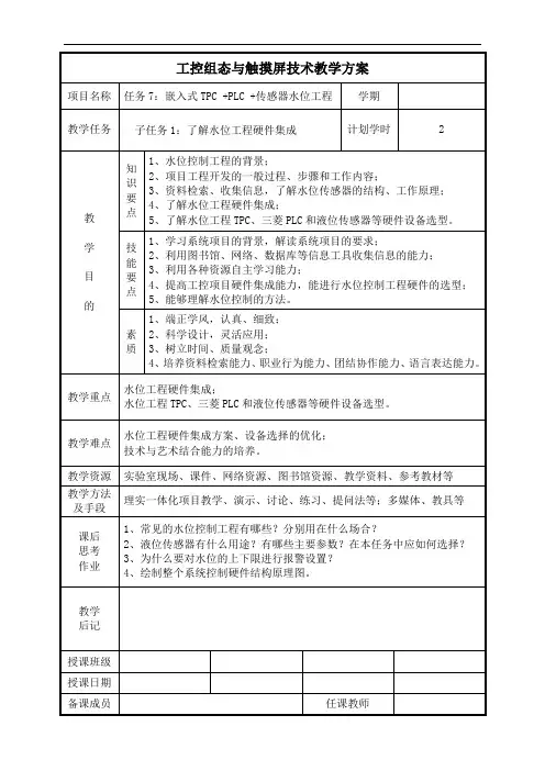 工控组态与触摸屏技术任务7-水位工程