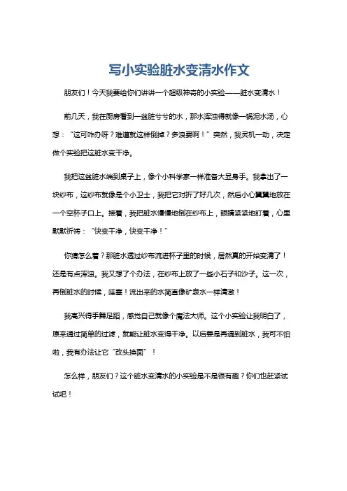 写小实验脏水变清水作文