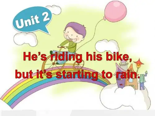 外研版(三起)六下Module 5 Unit 2《He’s riding his bike,but it’s》课件 (2)