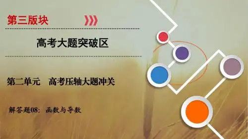 2018大二轮高考总复习文数课件：解答题8 第1课时 函数