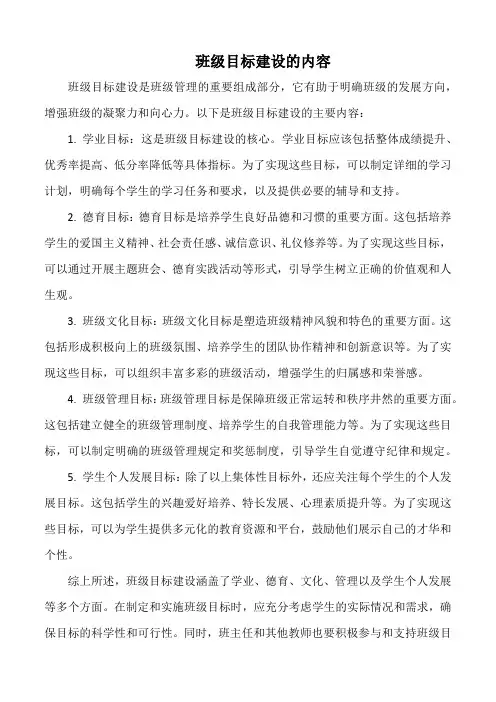班级目标建设的内容