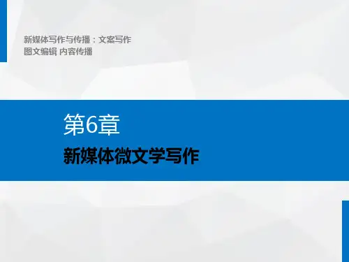 《新媒体写作与传播》教学课件—06新媒体微文学写作