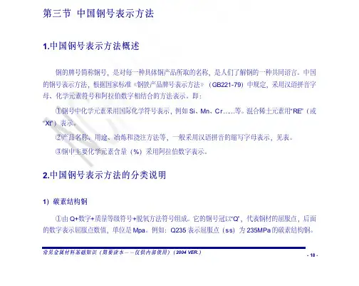 中国钢号(牌号)的表示方法