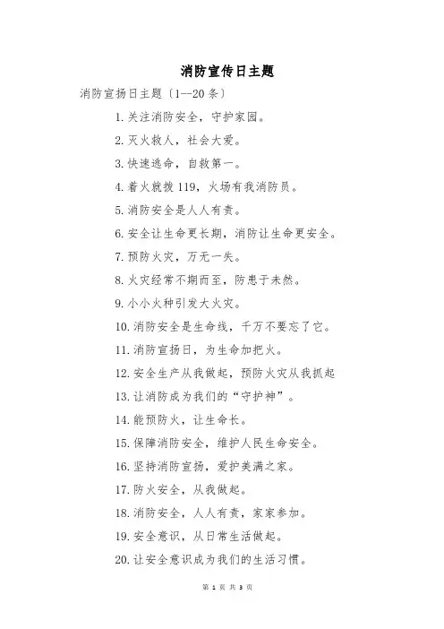 消防宣传日主题