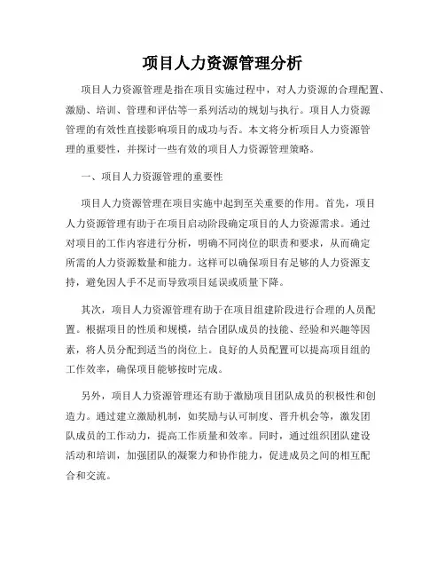 项目人力资源管理分析