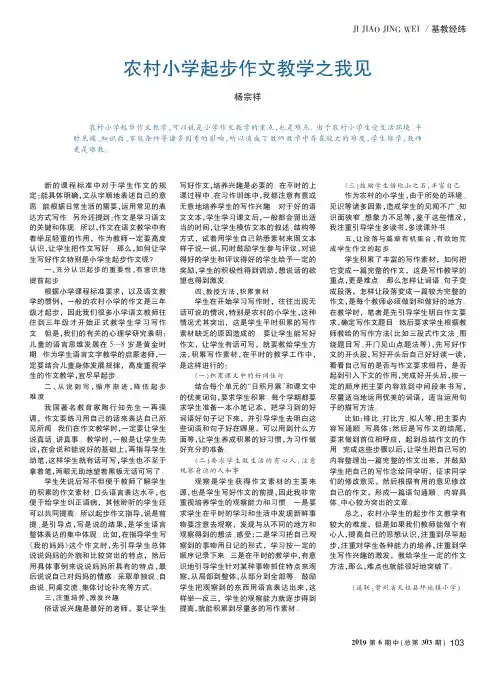 农村小学起步作文教学之我见