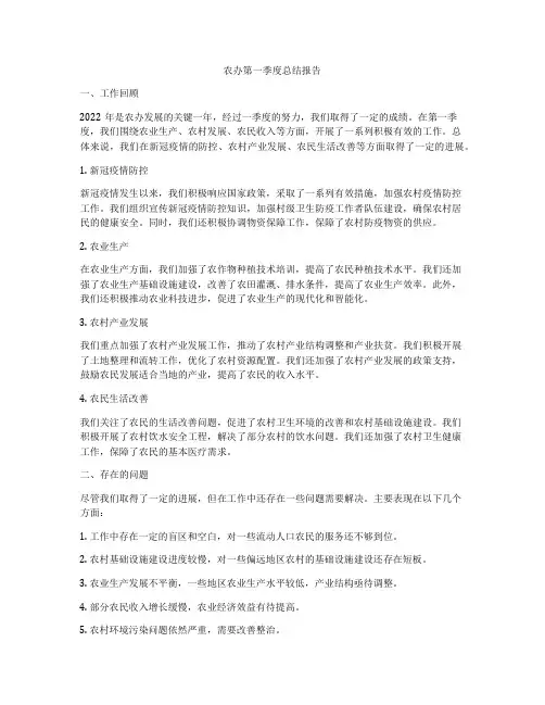 农办第一季度总结报告