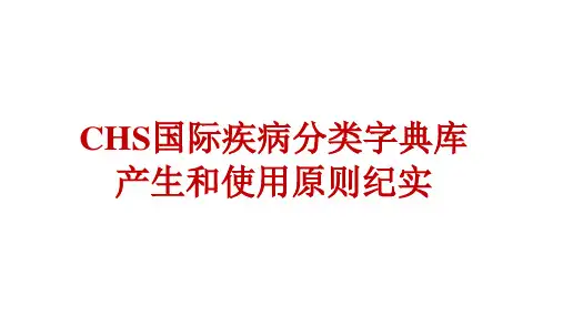 CHS国际疾病分类字典库产生和使用原则纪实介绍