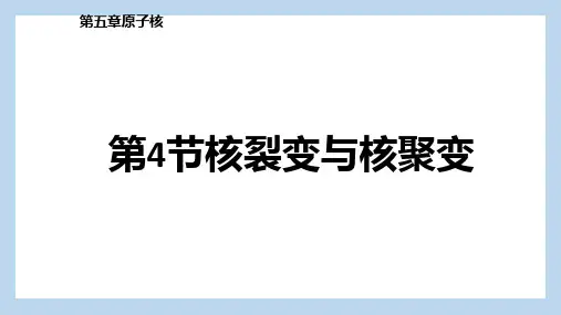 核裂变与核聚变 课件-高二物理人教版(2019)选择性必修第三册