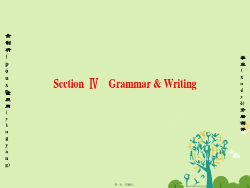 高中英语Unit2PoemsSectionⅣGrammar