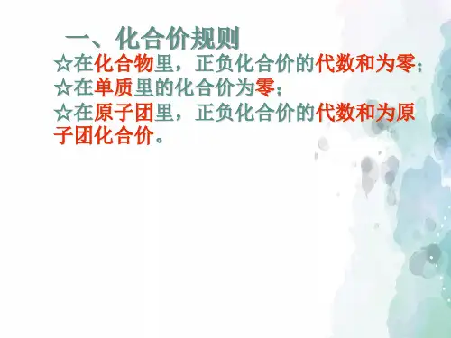 人教版化学-九年级上册-化合价的应用