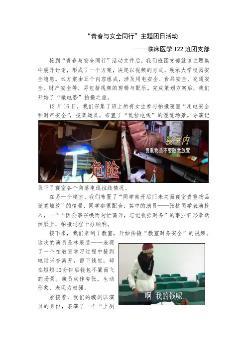 青春与安全同行主题团日活动