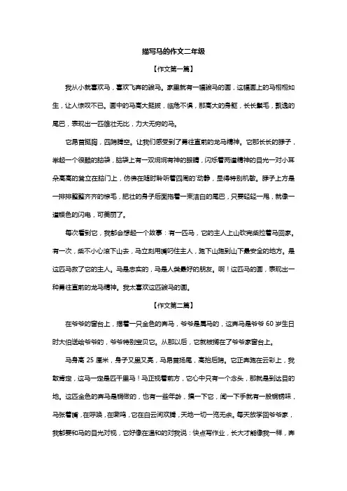 描写马的作文二年级