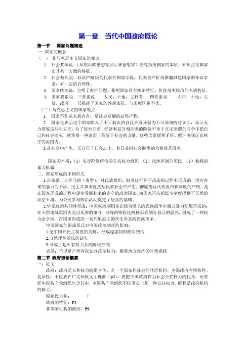 当代政府与政治第一章