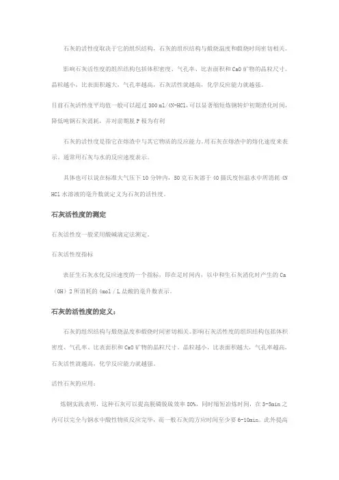 石灰活性度