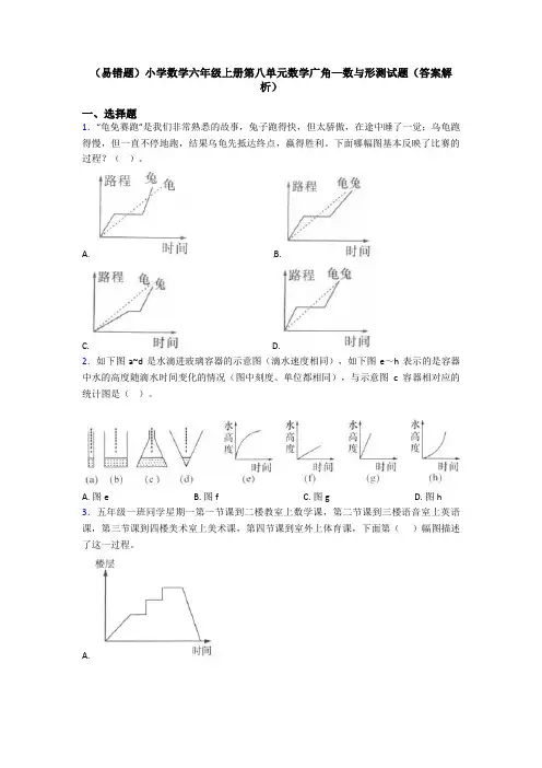(易错题)小学数学六年级上册第八单元数学广角—数与形测试题(答案解析)