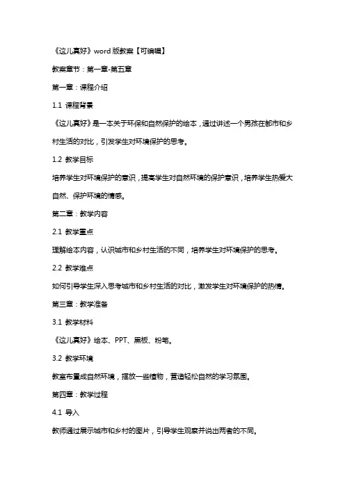 《这儿真好》教案【】