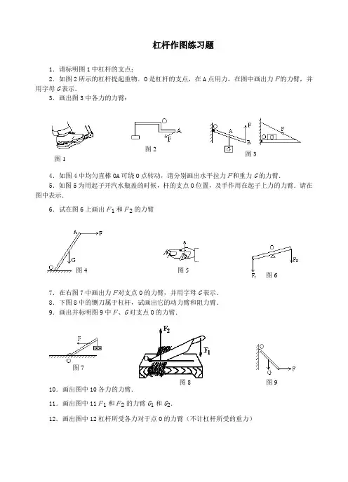 杠杆画图题练习