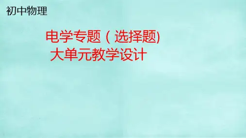 初中物理《电学专题》大单元教学设计