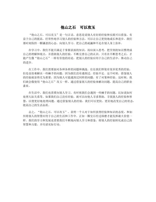 他山之石 可以攻玉