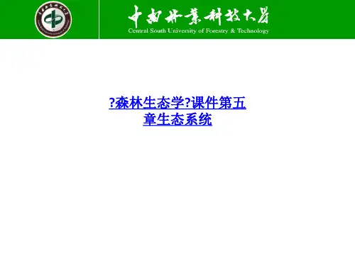 《森林生态学》课件第五章生态系统