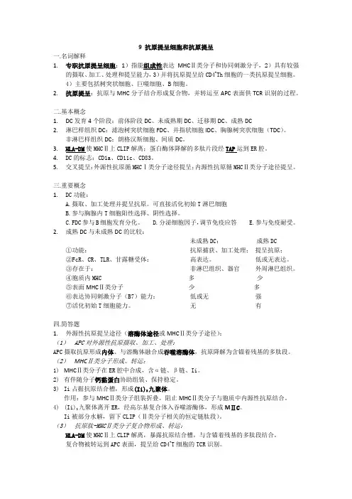 医学免疫学 9 抗原提呈细胞和抗原提呈