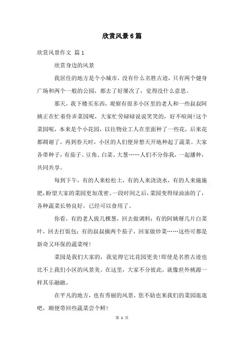 欣赏风景6篇
