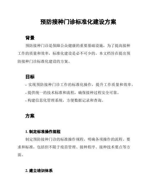 预防接种门诊标准化建设方案