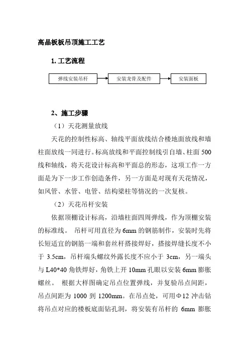 高晶板板吊顶施工工艺
