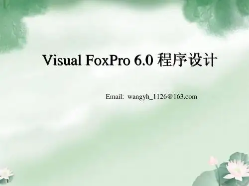 visual foxfro 6.0 教学课件第一章