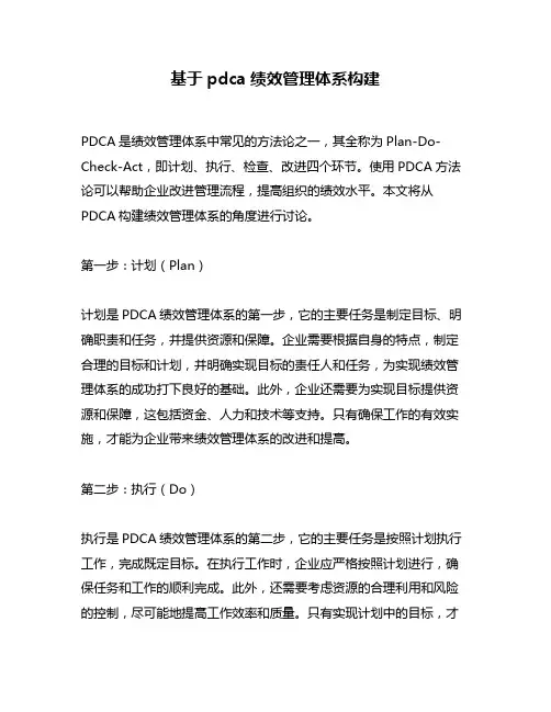 基于pdca绩效管理体系构建
